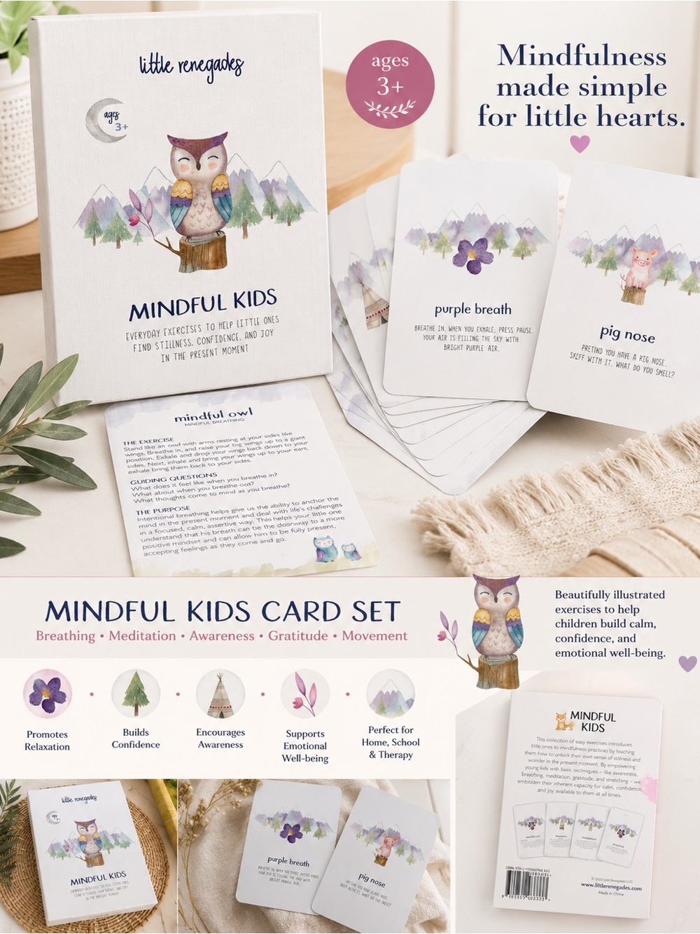 Little Renegades Mindful Kids Card Set- Children’s Mindfulness & Breathing Exer